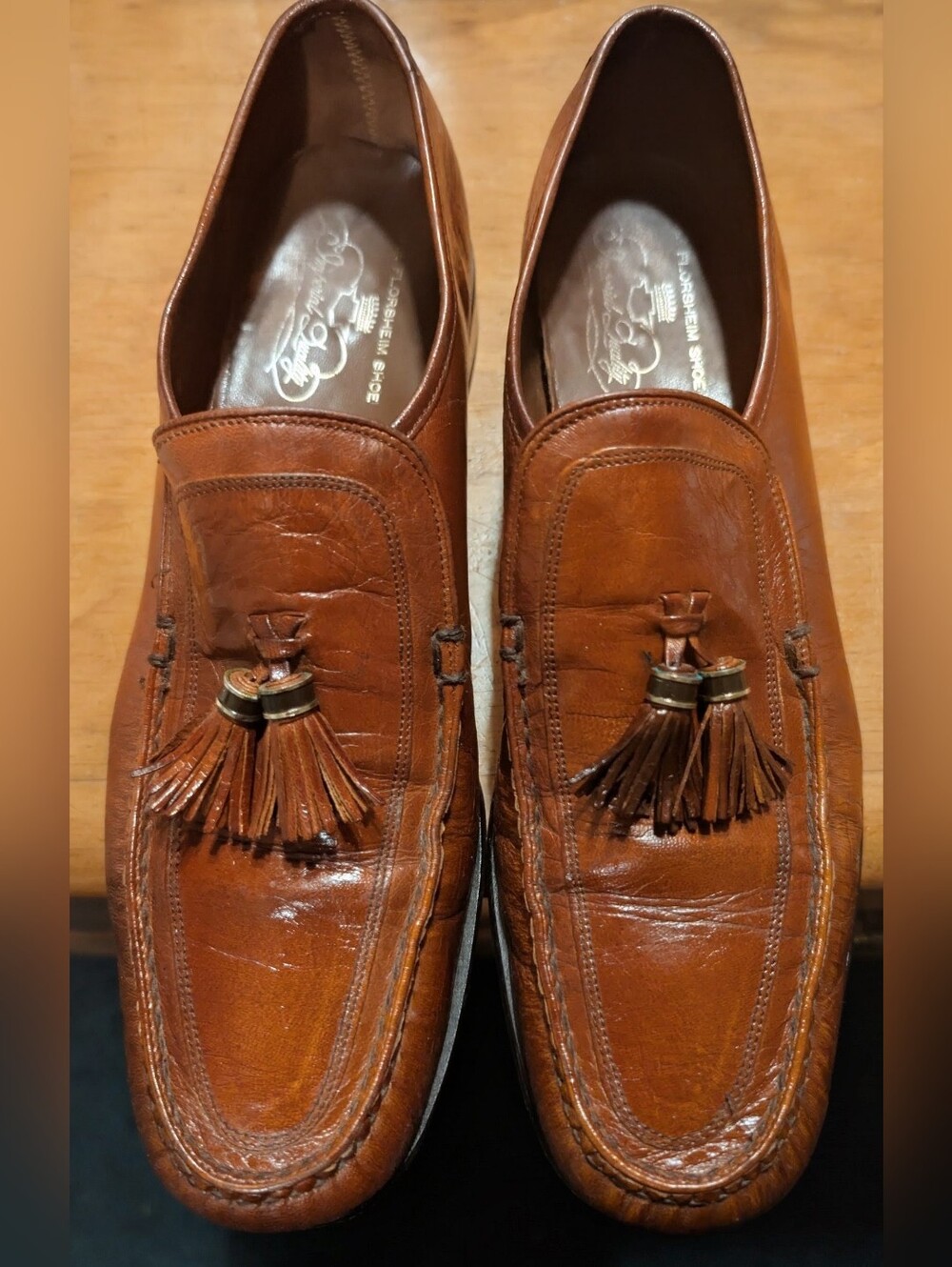 Florsheim Men's Imperial Quality Tan Leather Tassel Loafers Size 10.5 C